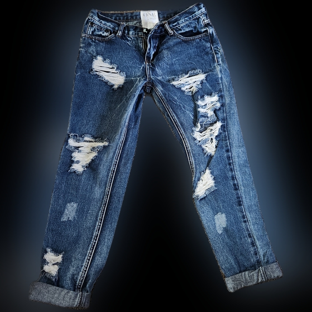 NWOT One x One Teaspoon cuffed jeans